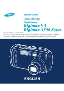 Samsung Digimax 4500 Super manual. Camera Instructions.